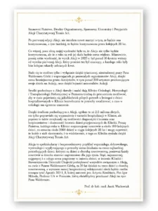 Wyjątkowe podziękowania od prof. dr. hab. med. Jacka Wachowiaka